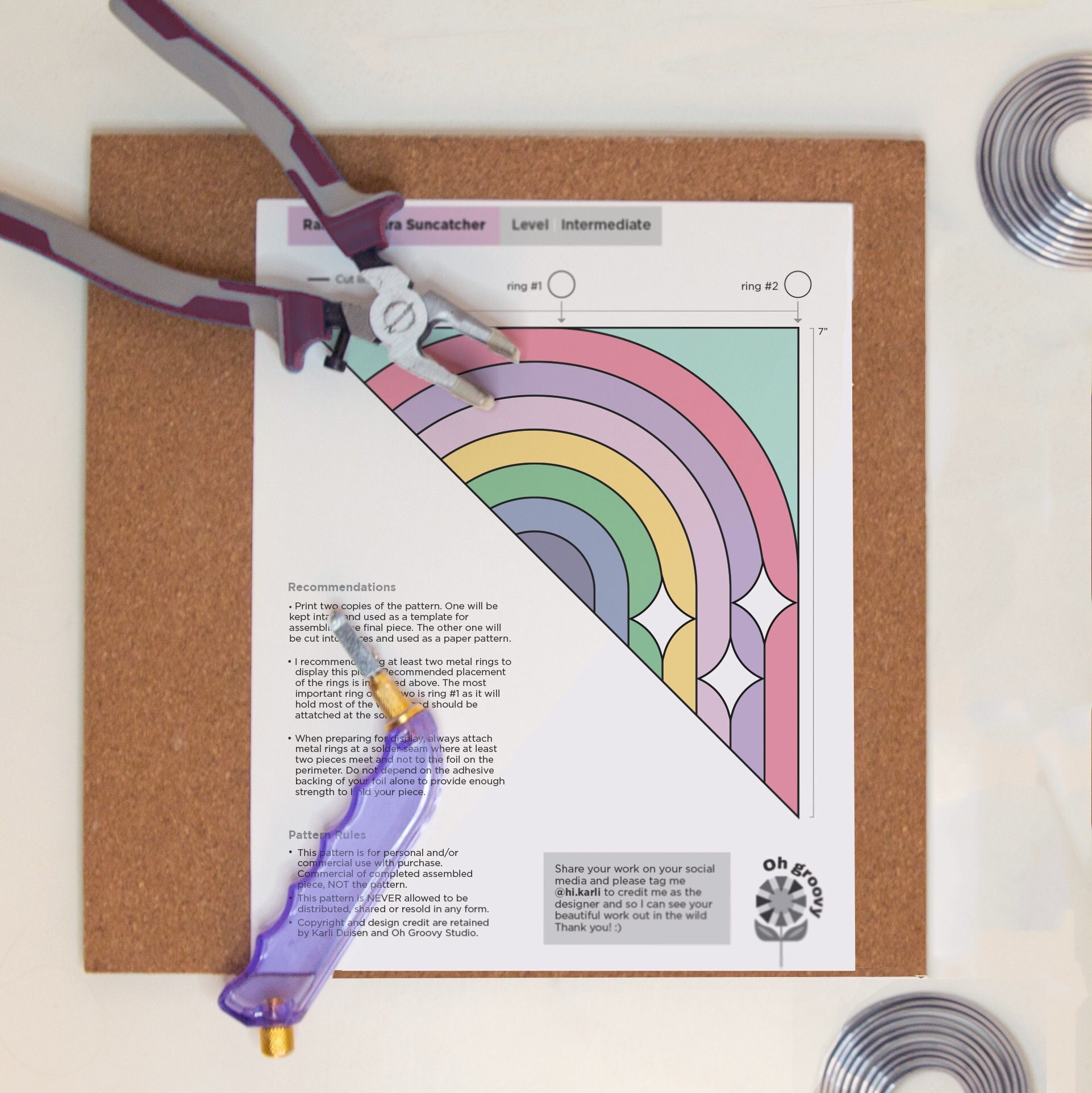 Gebrandschilderd glaspatroon | Regenboog zonnevanger | DIGITALE DOWNLOAD