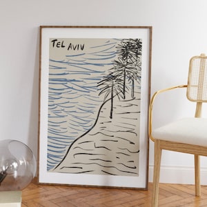 Tel Aviv Beach Drawing Digital Print File