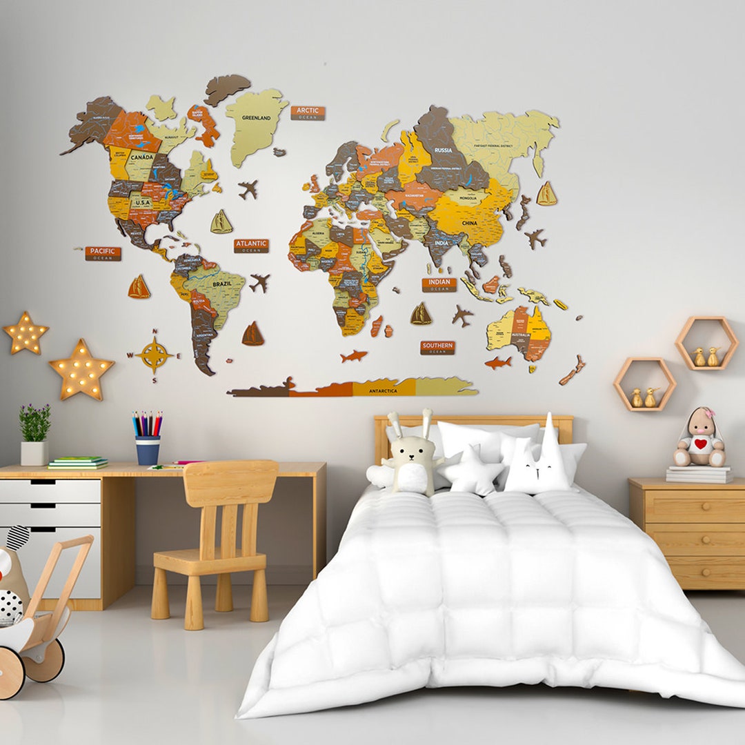 3D World Map D Cor Wood Wall Map Large Map For Wall Large Travel D Cor Il 1080xN.3896035137 Ev71
