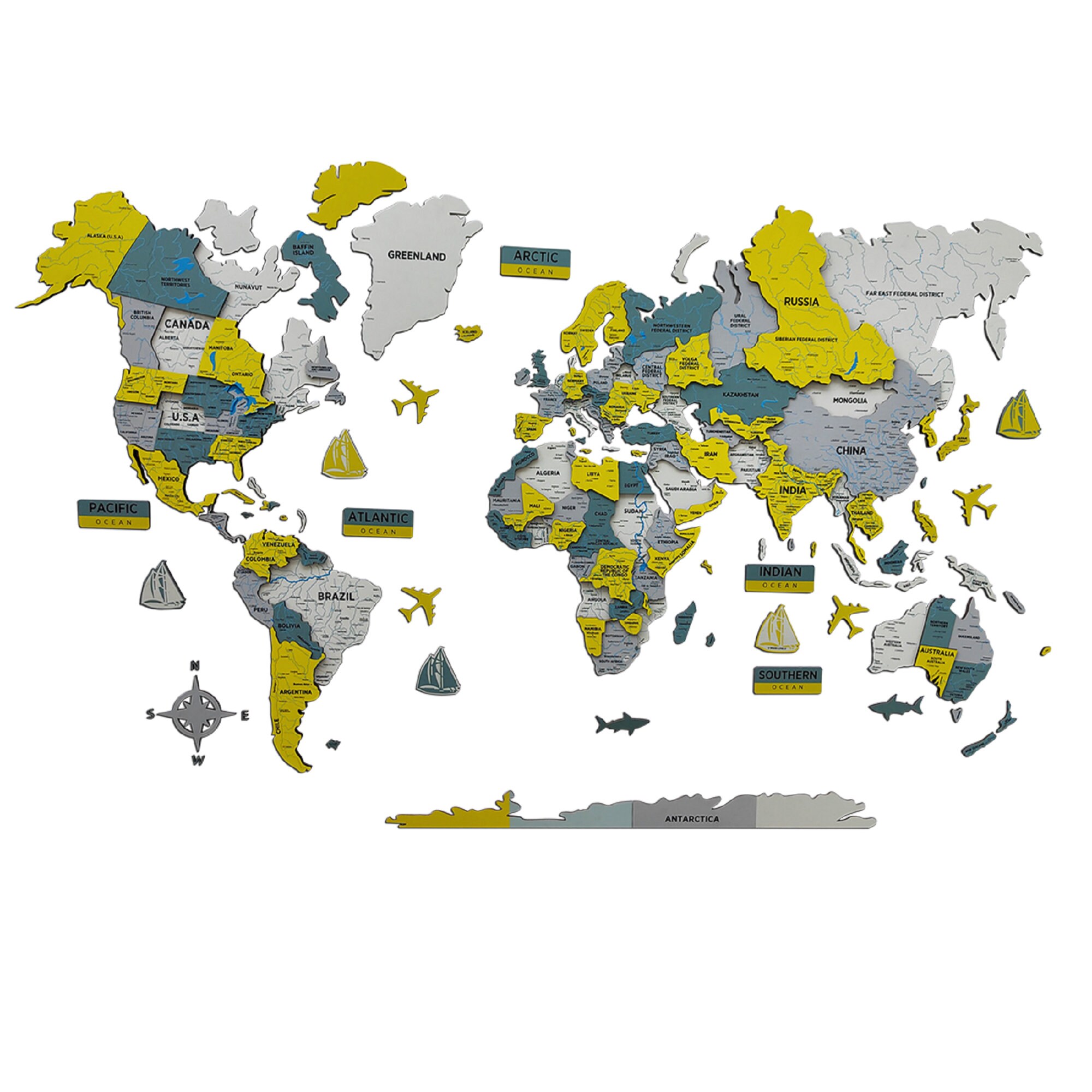 3D World Map Décor Wood Wall Map Large Map for Wall Etsy Australia