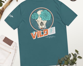 Coyote Skull Floral Tee, Unisex Organic Cotton Graphic Shirt