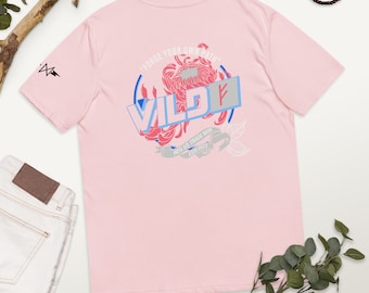 Pink Chrysanthemum Graphic T-shirt, Organic Cotton Unisex Tee