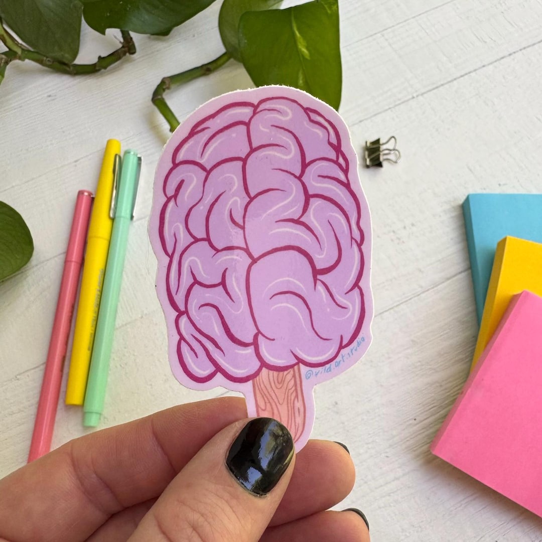Brain Popsicle Sticker, Weird Stickers, Brain Freeze Sticker, Vinyl ...