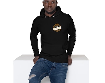 Graphic Biker Hoodie, Men's Streetwear, Three Panel Hood