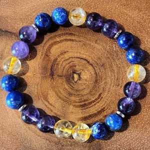 Bladder Cancer ~ Citrine, Amethyst, Lapis Lazuli ~ Courage, Protection, Knowledge  (8mm beads)