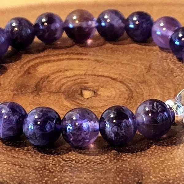 Pancreatic Cancer ~  Amethyst & Crystal Quartz ~ Protection, Confidence, Calm (8mm beads)