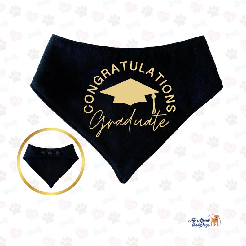 Custom Reversible Dog Bandana, Class of 2026 Graduation Announcement, Personalized Gifts for Dog Owners bild 1