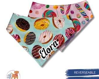 Cotton Candy and Lollipop Personalized Dog Bandana - Pet Gifts for Dog Owners