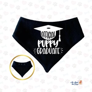 Personalized Puppy Graduation Bandana, Custom Reversible Dog Bandana, Puppy Training Graduation Gift