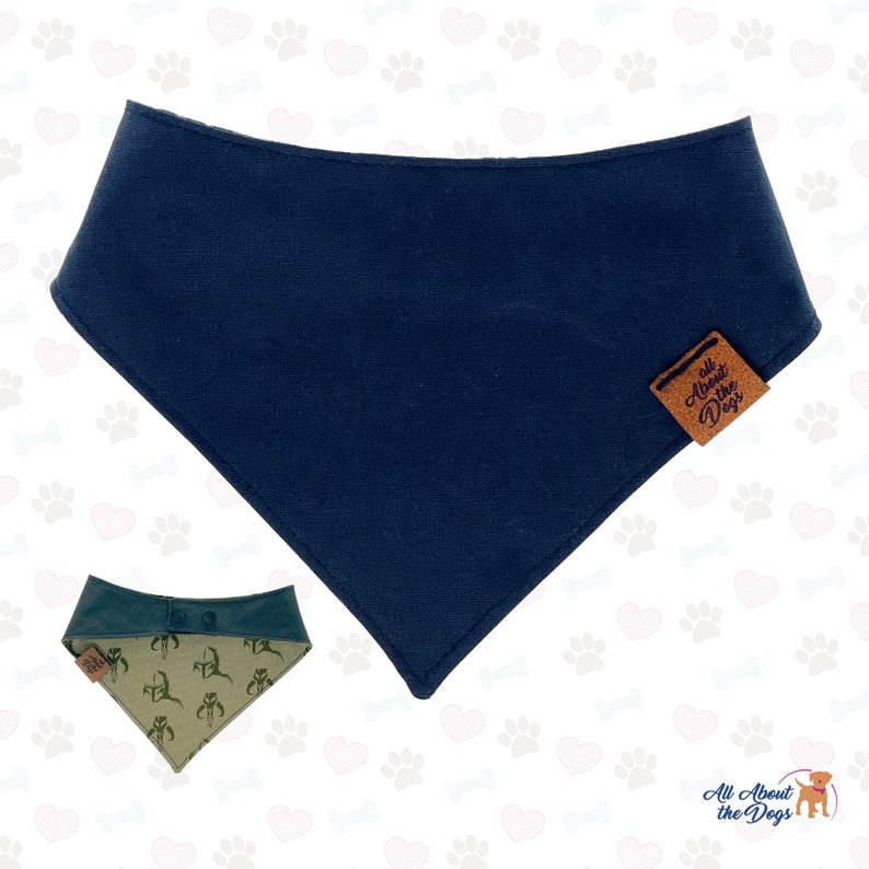 Minimal Helmet Pet Bandana | Reversible Snap-On Galaxy Dog Scarf image 3