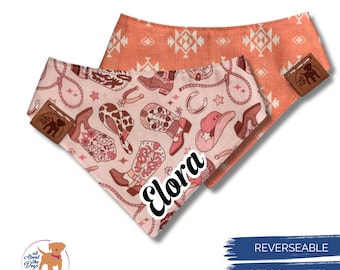 Pink Cowgirl Dog Bandana, Southwestern Print Bandana, Western Gifts for Pet Owners