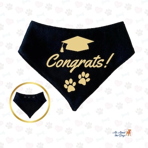 Personalized Graduation Dog Bandana, Custom Reversible Pet Bandana, Graduation Gift for Dog Owners