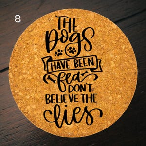 Dog Lover Gift Set of 2, Dog Kitchen Decor, Rustic Dog Trivets, Eco-Friendly Cork Hot Plates, Unique Dog Housewarming Gift, Pet Accessories