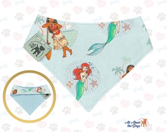 Ariel and Moana Dog bandana | Dog Lover Gift | Custom Dog Bandana | Personalized Dog Gift | Small Dog Accessories