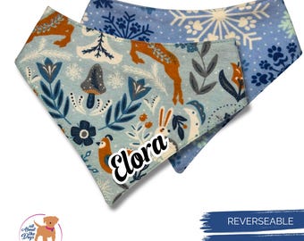 Cozy Flannel Winter Dog Bandana: Reversible and Personalized Dog Gifts