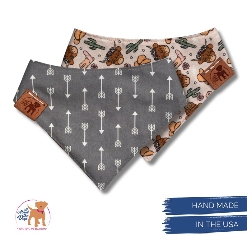 Cow Print Dog Bandana Personalized - Western Gifts for Pet Owners image 5