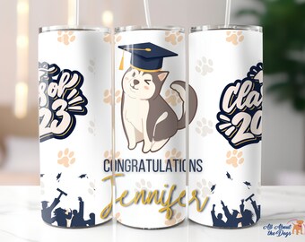 Shiba Inu Gift | Dog Mom Tumbler | Personalized Graduation Gift | Dog Lover Tumbler | Class of 2023 Graduation Tumbler | Dog Mom Gift