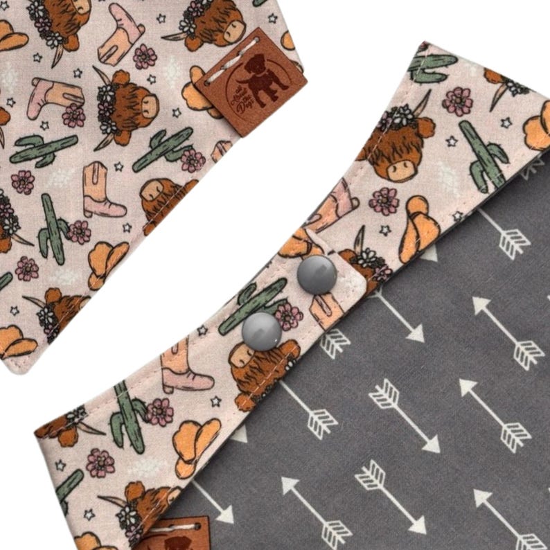 Cow Print Dog Bandana Personalized - Western Gifts for Pet Owners image 3