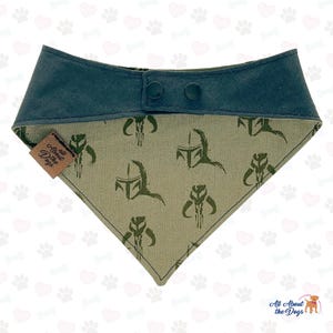 Minimal Helmet Pet Bandana | Reversible Snap-On Galaxy Dog Scarf image 2
