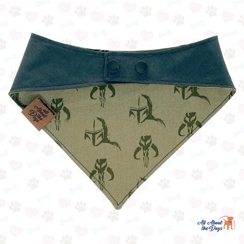 Minimal Helmet Pet Bandana | Reversible Snap-On Galaxy Dog Scarf image 2