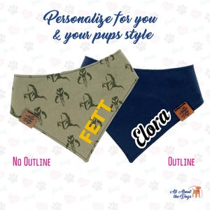 Minimal Helmet Pet Bandana | Reversible Snap-On Galaxy Dog Scarf image 5