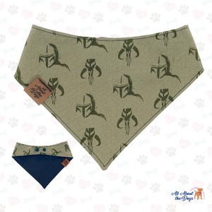 Minimal Helmet Pet Bandana | Reversible Snap-On Galaxy Dog Scarf image 1