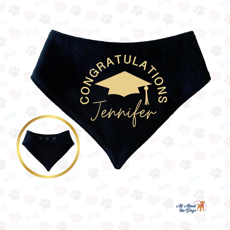 Custom Reversible Dog Bandana, Class of 2026 Graduation Announcement, Personalized Gifts for Dog Owners bild 2
