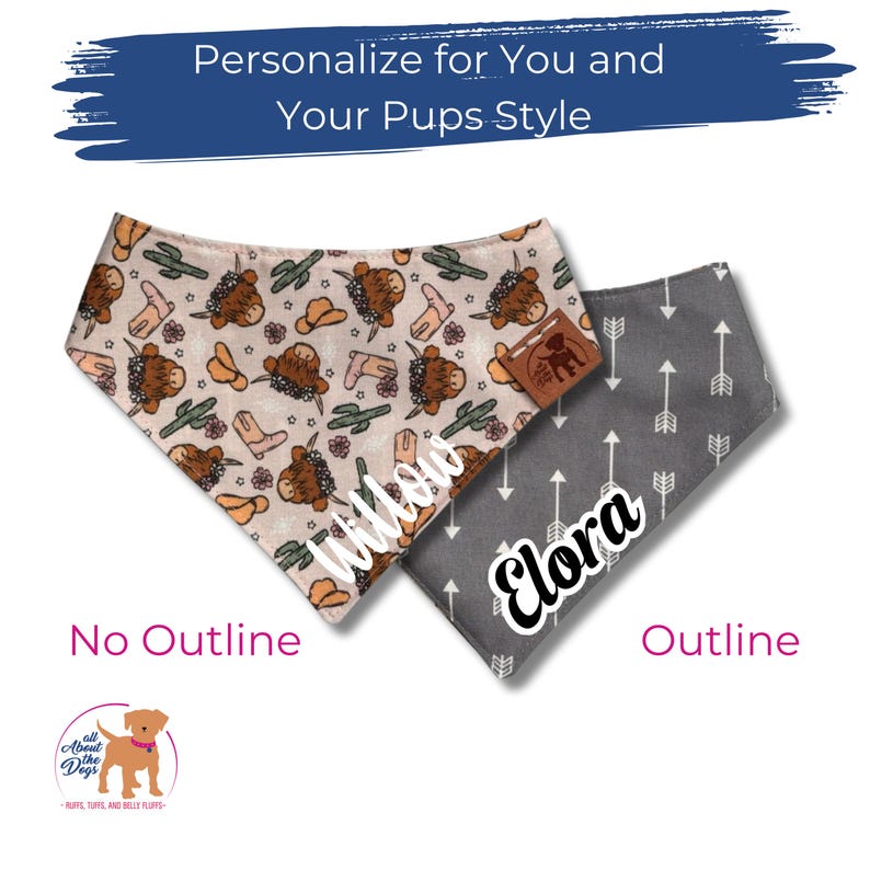 Cow Print Dog Bandana Personalized - Western Gifts for Pet Owners image 6