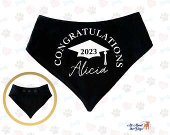 Class of 2023 Graduation Bandana | Dog Lover Gift | Dog Mom Gift | Custom Dog Bandana | Graduation Gift