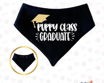 Reversible Puppy Graduation Bandana: Custom Cotton Dog Bandana