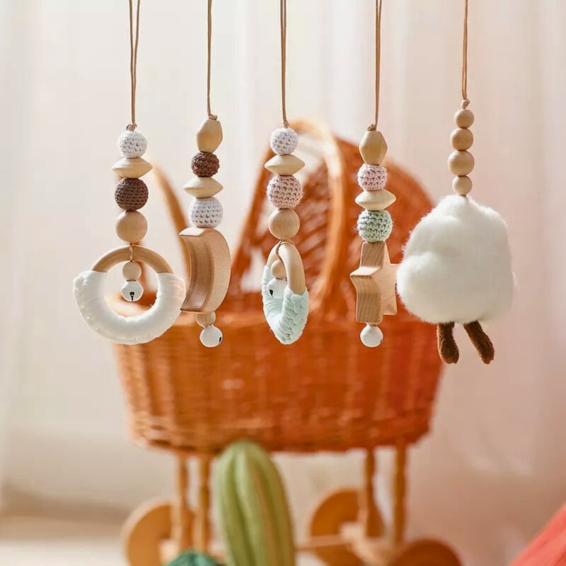 Play Gym with Hanging Toys by OkidoKids™ Baby Play Gym Wooden Play Gym Newbon Wooden Toy Baby Gym Activity Center AU image 5