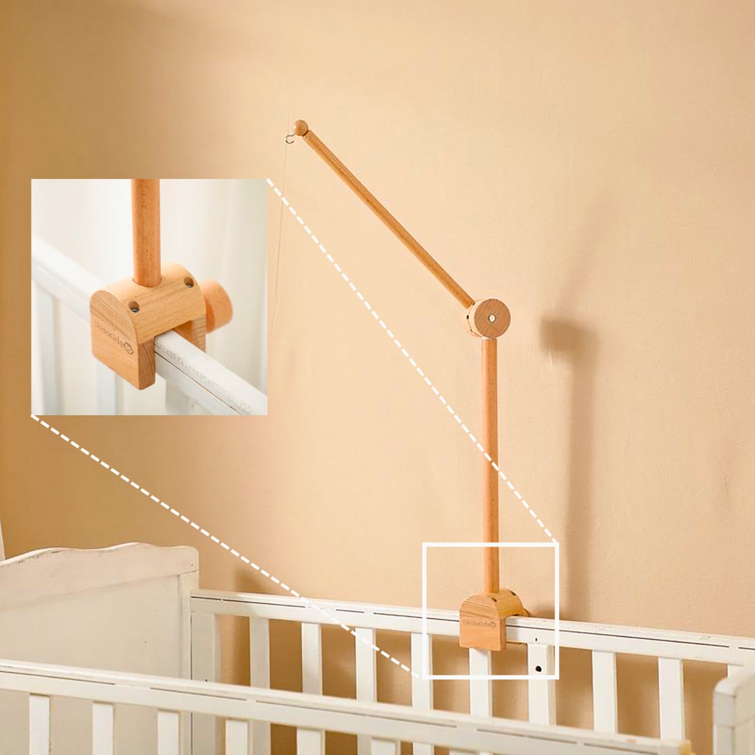 Premium Wooden Crib Mobile Hanger Handmade Natural Wood Crib Mobile Arm