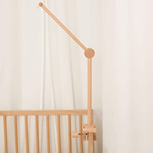 Wooden Baby Mobile Hanger – Foldable Crib Arm, Beech Wood