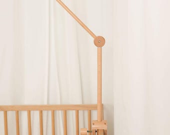 Wooden Baby Mobile Hanger – Foldable Crib Arm, Beech Wood