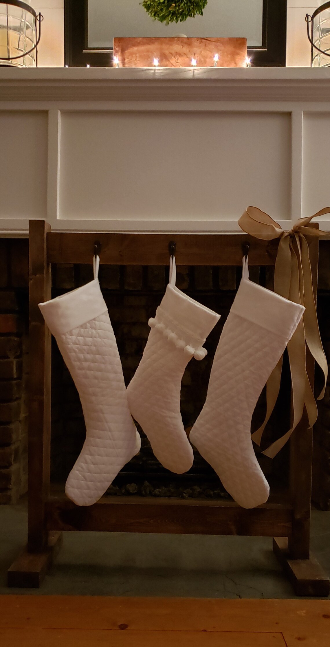 Wood Christmas Stocking Holder Stand Etsy