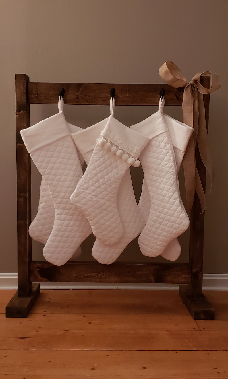 Wood Christmas Stocking Holder Stand Etsy