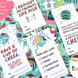 Funny Christmas Wine Tags: Holiday Host Gift (PDF Printables)