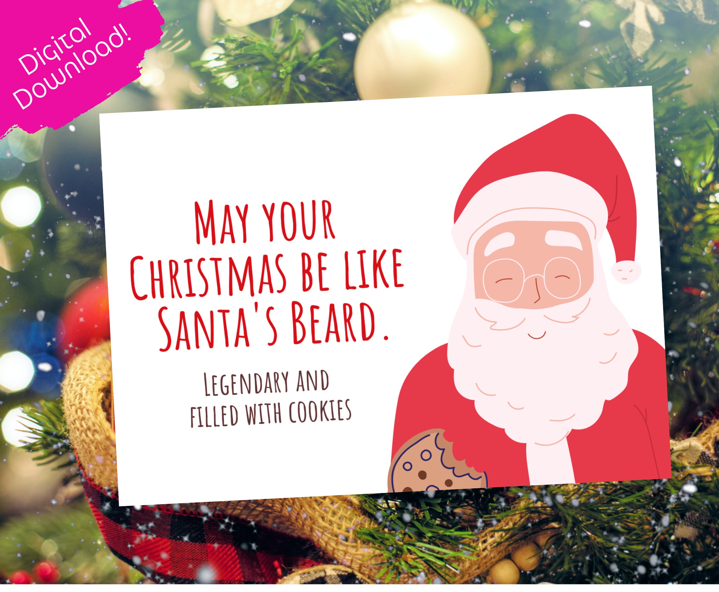 Printable Christmas Card, Printable Holiday Card, Holiday Card Funny ...
