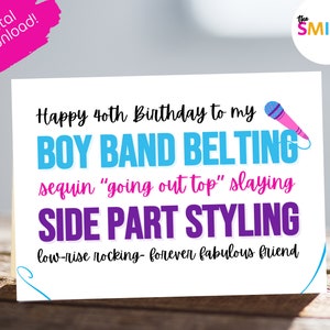 40th Birthday Card for Woman, Printable 40th Card for Friend, Turning 40 Card, 40th Gift For Woman, Printable Birthday Card, Forty Card