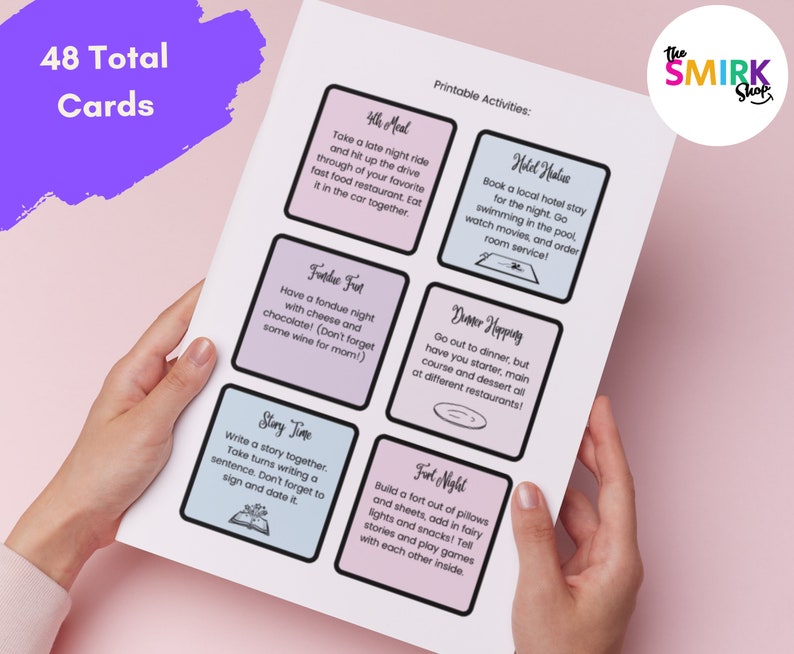 Printable Mother Daughter Activity Cards, Printable Mom and Me Jar, Printable Gift for Daughter ...