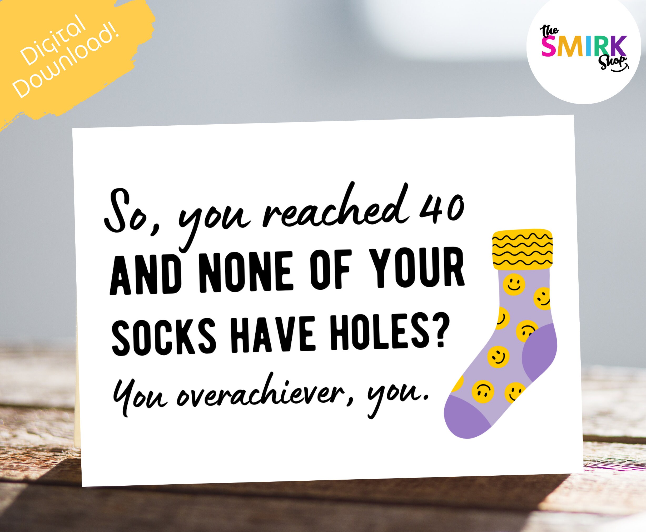 Funny 40th Birthday Card, Printable 40th Birthday Card, Funny Birthday ...
