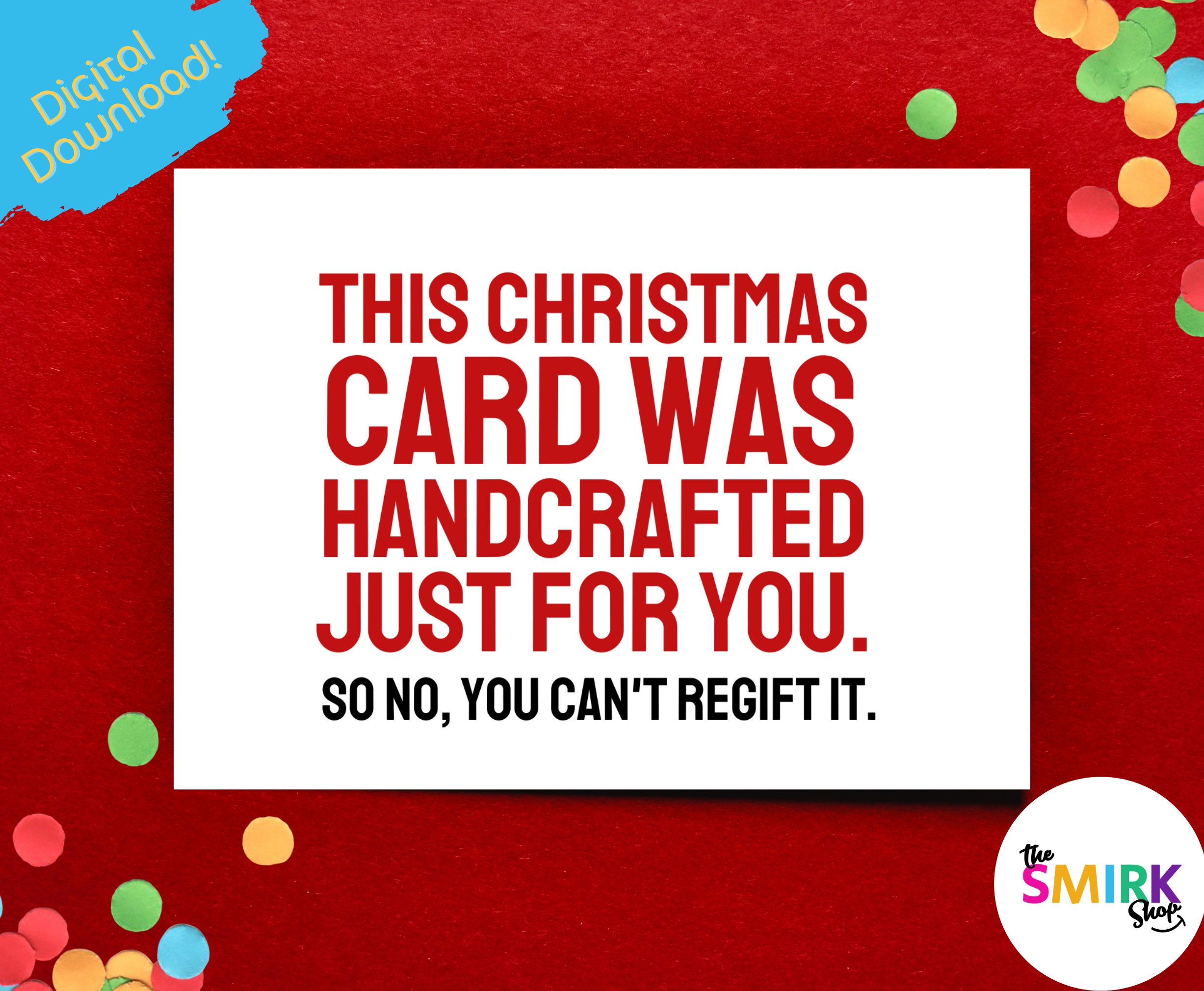 Printable Christmas Card Funny, Sarcastic Xmas Card, Downloadable Xmas ...