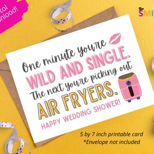 Printable Bridal Shower Card, Funny Friend Shower Card, Sarcastic ...
