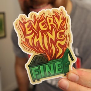 Tout va bien autocollant imperméable à l'eau | Cadeau amusant pour les infirmières, les enseignants et les techniciens | Sticker soutien émotionnel pour bouteille d'eau
