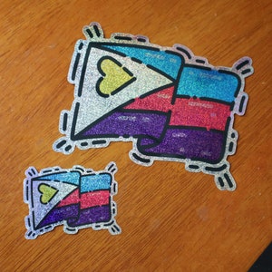 Polyamory Pride Flag Vinyl Glitter Sticker | Gift for Polyamorous and Nonmonogamous People
