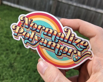Normalize Polyamory Retro Vinyl Sticker