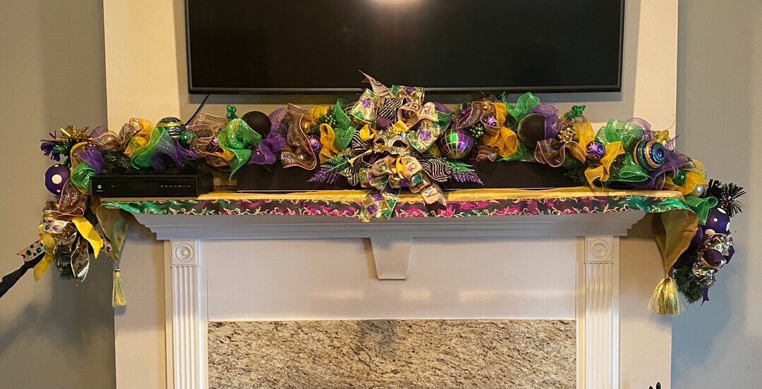 mardi gras fireplace decorations