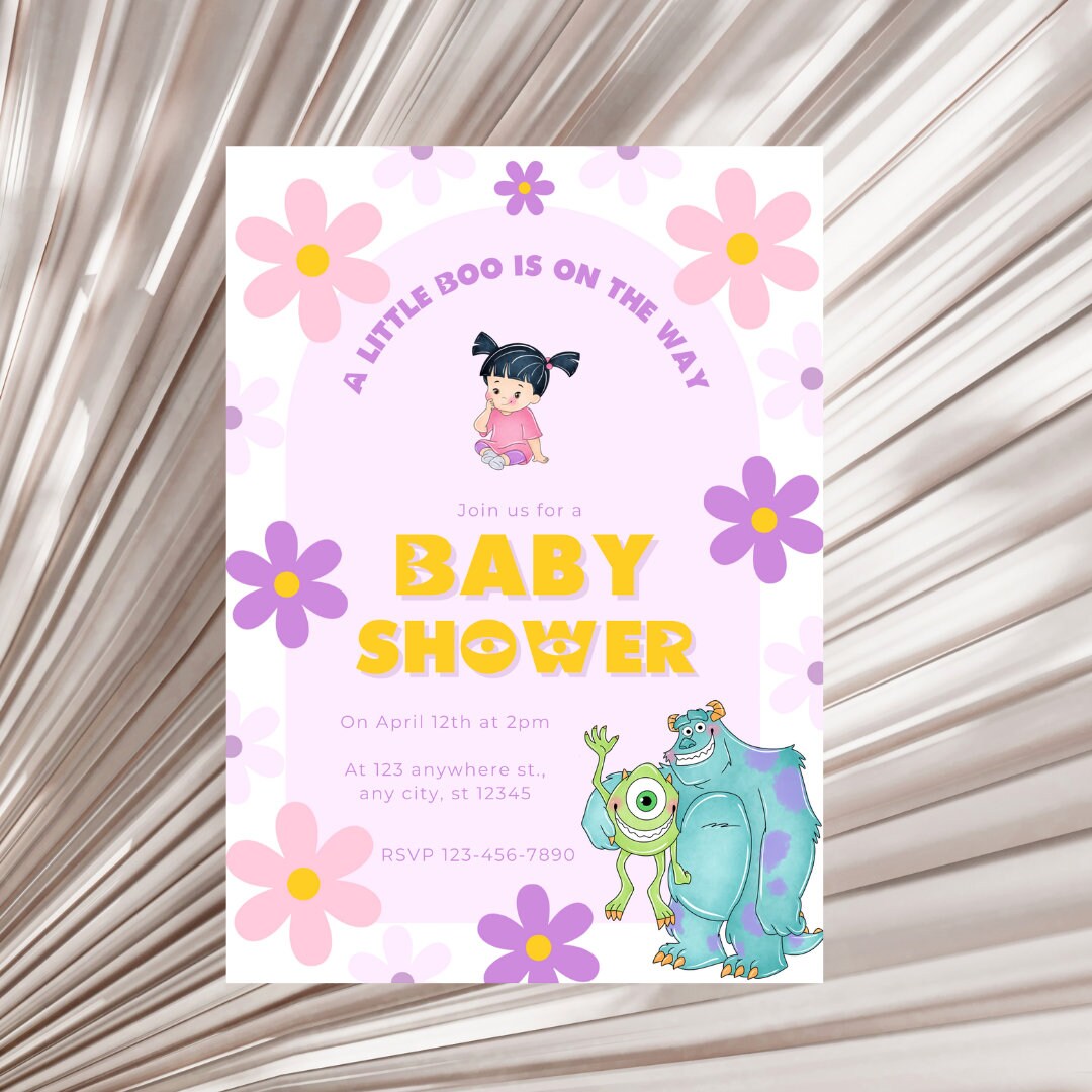 Monsters Inc. Canva Invitation Template - Etsy