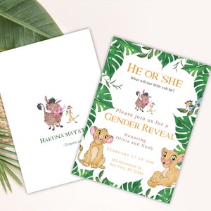 Lion King Gender Reveal Canva Invitation Template image 7
