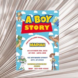 A Boy Story Canva Invitation Template